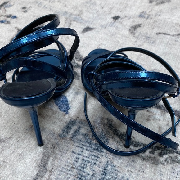 Burberry Navy Strappy Heels - Picture 5 of 5